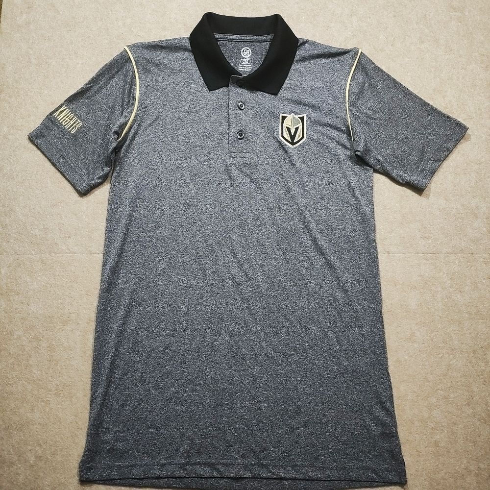 NHL Vegas Golden Knights Gray and Black Polo Shirt -H